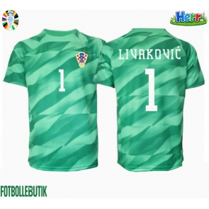 Kroatien Dominik Livakovic #1 Målvakt Bortatröja EM 2024 Kortärmad